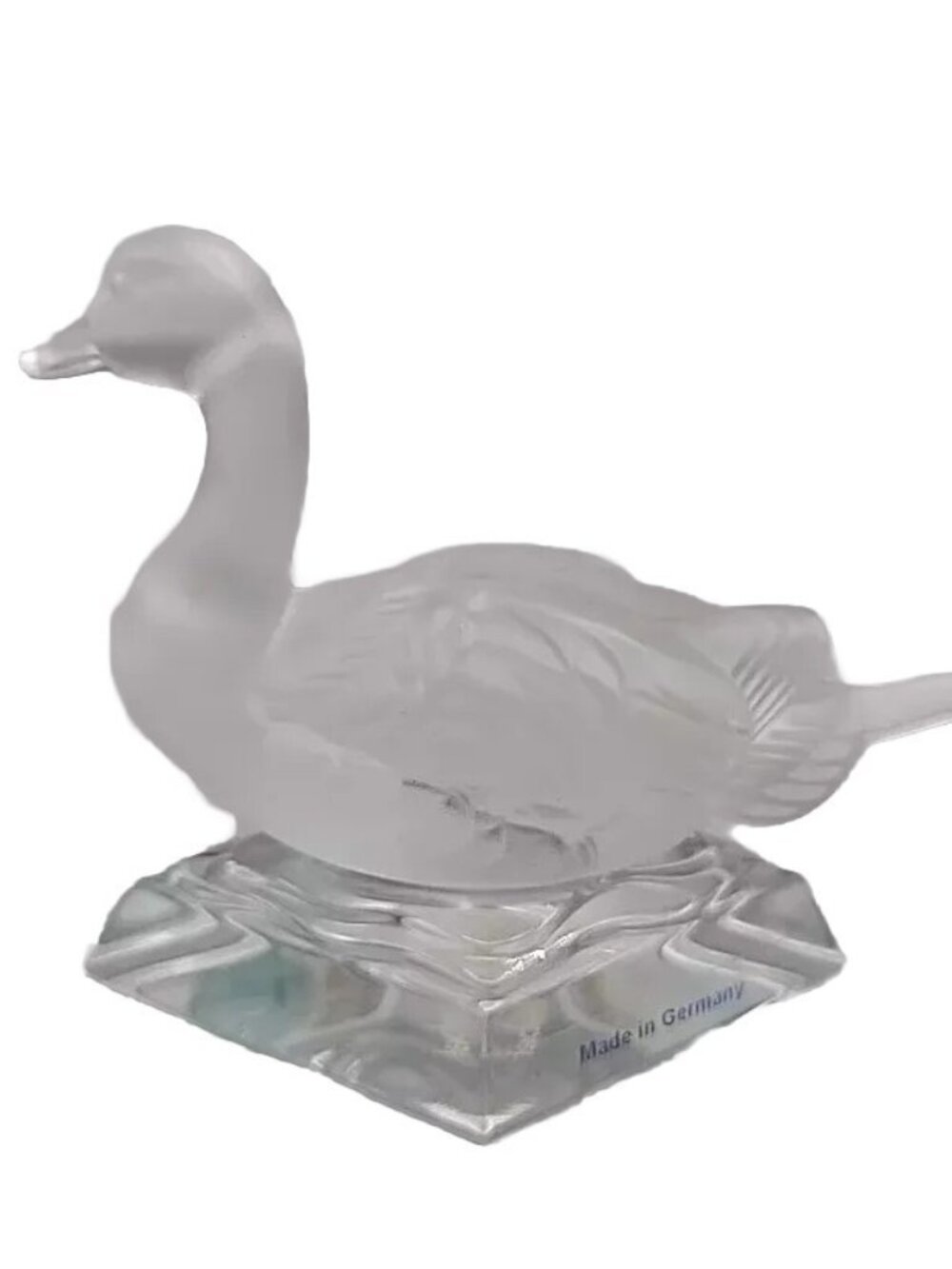 Goebel Frosted Swan Crystal Collection Paperweight Figurine Germany